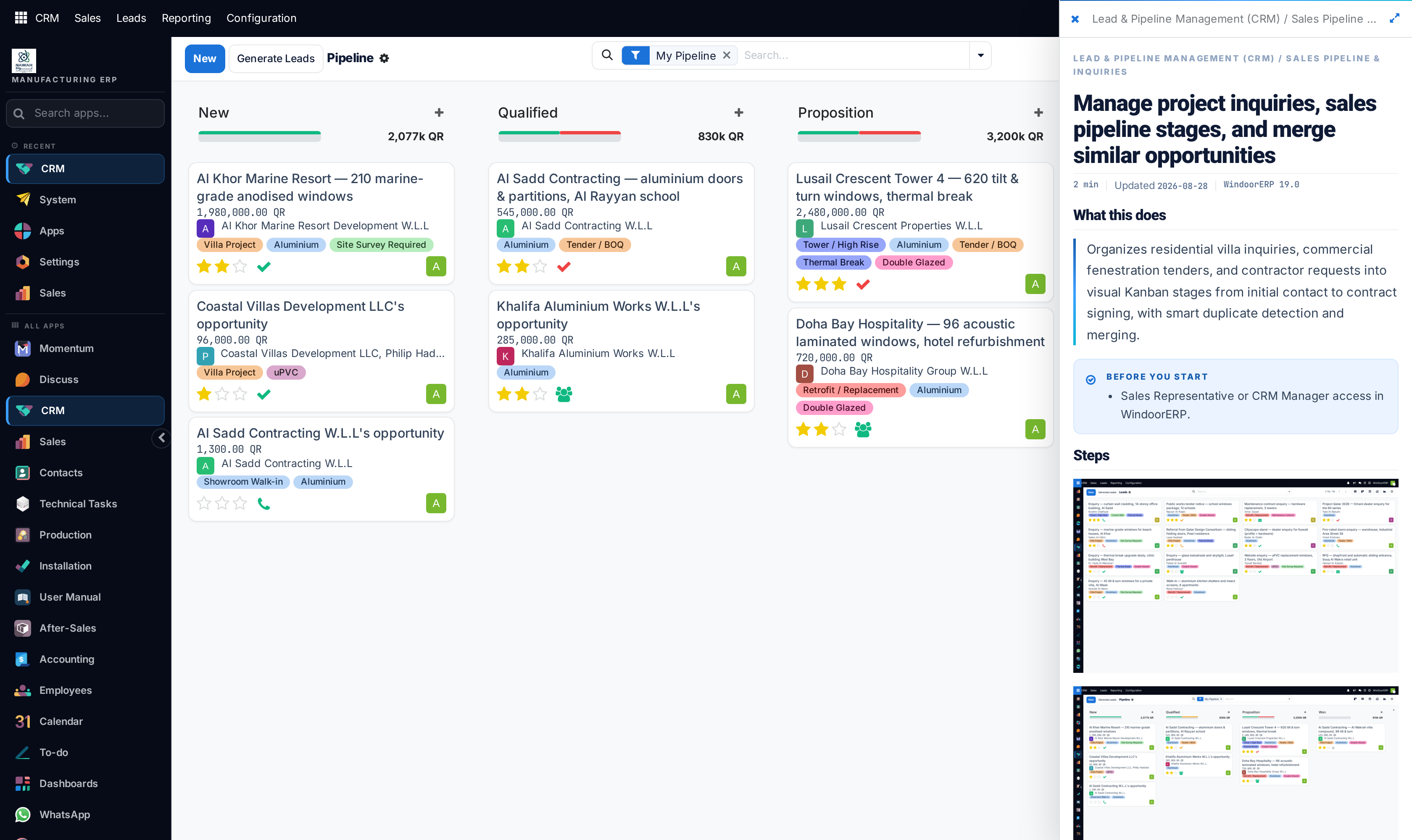 The app rail widened into a full list, with its search box and Recent section