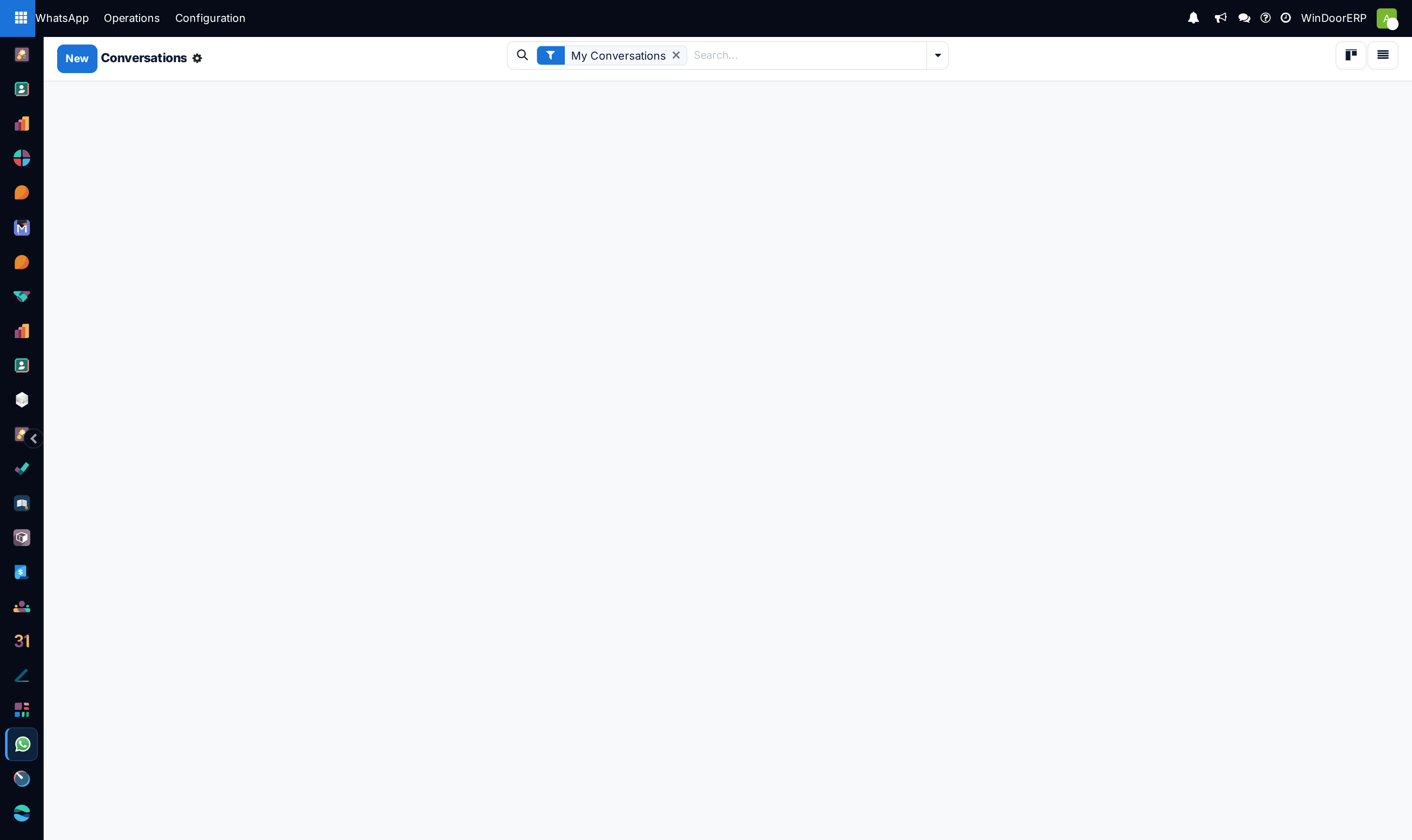 The conversations kanban grouped by state, with contact names, message previews and assignee avatars
